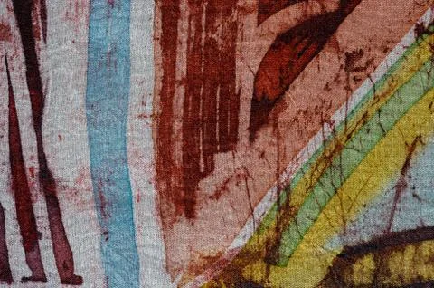 Abstraction, hot batik, background texture, handmade on silk Stock Illustration