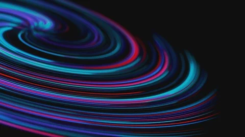 An abstraction of a hurricane drawing in neon rays. Multi-colored stripes that Stock Footage 127920934