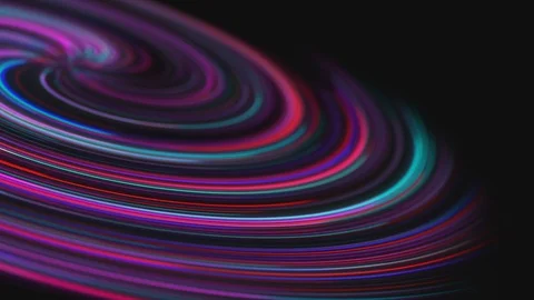 An abstraction of a hurricane drawing in neon rays. Multi-colored stripes that Stock Footage 128231861