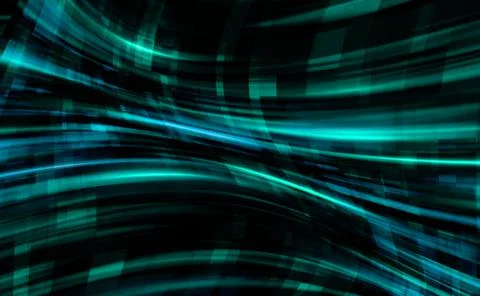 Abstraction inside the digital line world, computer technology background with Stock Illustration