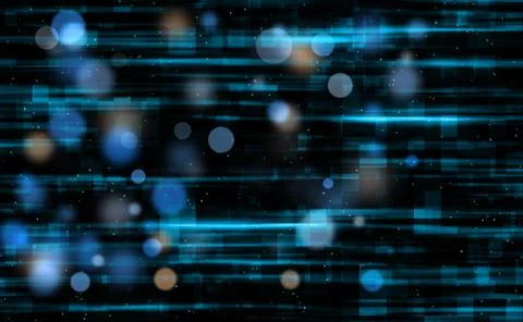 Abstraction inside the digital line world, computer technology background with Stock Illustration