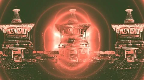 Abstraction - light round a Buddhist altar Stock Footage 8575731