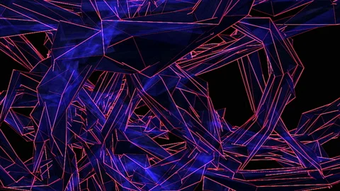 Abstraction with many chaotic fractal elements, 3d render backdrop, computer Stock Footage 90226432