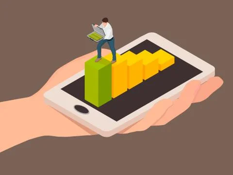 Abstraction of money transaction using a smartphone. Stock Illustration