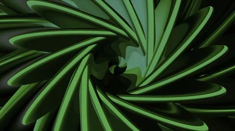 Abstraction. Motion .The bright green spring expands and creates a tunnel like a Stock Illustration