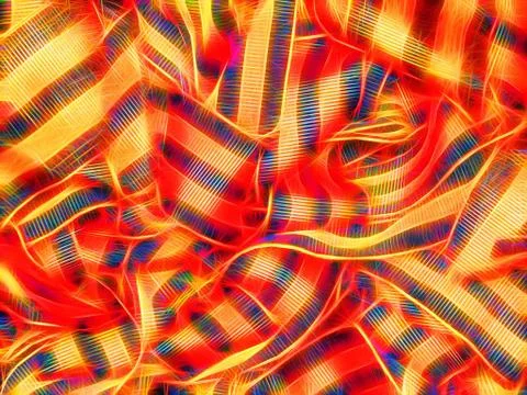 Abstraction of neon lines and patterns on a ribbon Stock Photos
