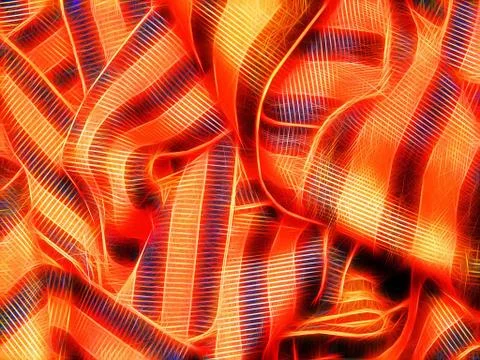 Abstraction of neon lines and patterns on a ribbon Stock Photos