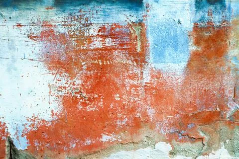 Abstraction, orange old rusty wall, texture Stock Photos