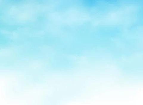 Abstraction of realistic clouds on clear blue sky background. Illustrazione stock