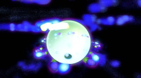 Abstraction reminiscent of an unknown planet or a UFO surrounded by vortices Stock Footage 68200322