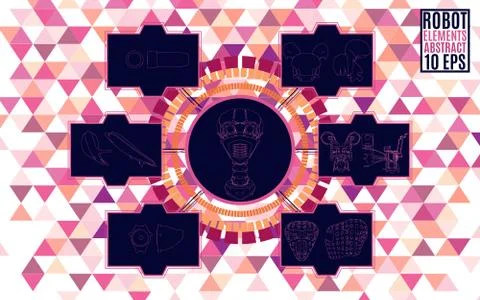 Abstraction of the robot scheme of all elements of the head イラスト素材
