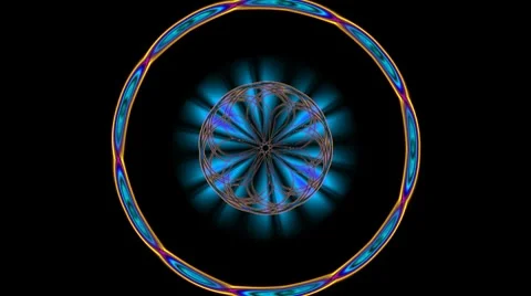 Abstraction - rotating circles and a flower Stock Footage 8600759