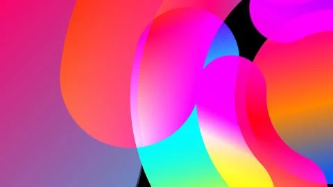 Abstraction with round colorful elements, 3d rendering backdrop, computer Stockillustratie