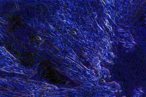 Abstraction of a sea pattern with stylized shades of blue waves on a night ba Ilustração Stock