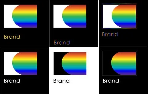 Abstraction of seven rainbow colors in a rectangle / rainbow / logo Stock Illustration