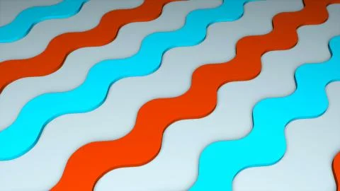 Abstraction with simple flat 3d waves on the surface, 3d rendering computer Illustrazione stock