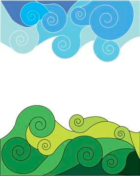 Abstraction sky and grass Illustrazione stock