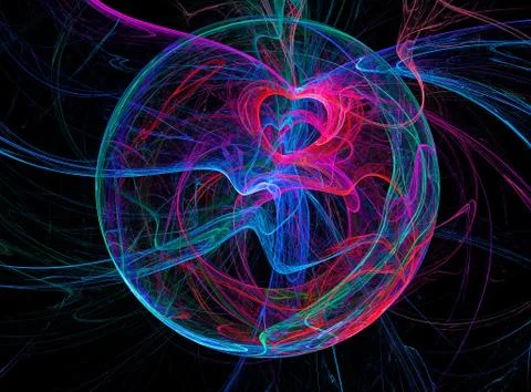 Abstraction of space. The connection and the birth of subtle energies, elemen Stock Illustration