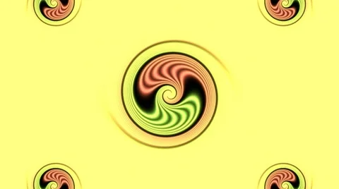 Abstraction - spirals on a yellow background Stock Footage 8600835