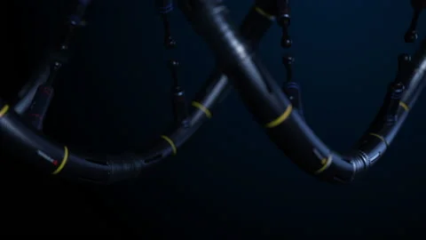 An abstraction on technology and artificial intelligence, robot DNA, or a com Stock Footage 194959261