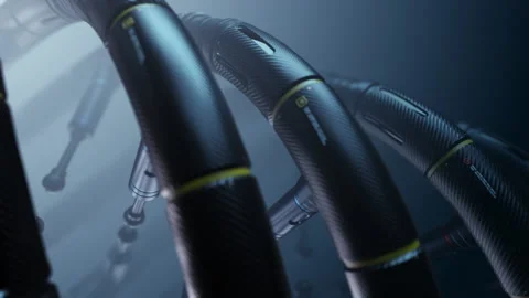 An abstraction on technology and artificial intelligence, robot DNA, or a com Stock Footage 194959348