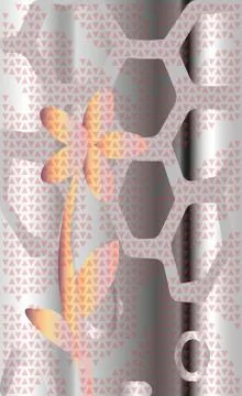 Abstraction textured triangles. The flower at evening window. Stock Illustration