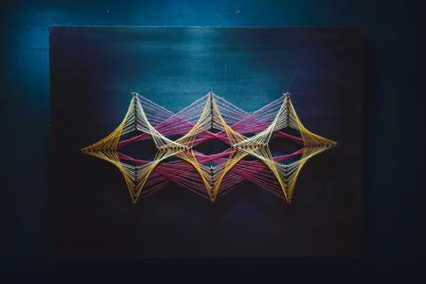 Abstraction of the thread on the wall Stock Photos