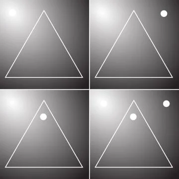 Abstraction from a triangle and a circle / earth and sun / logo, poster Stock Illustration