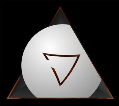 Abstraction from triangles and circle / center / business logo Stock Illustration