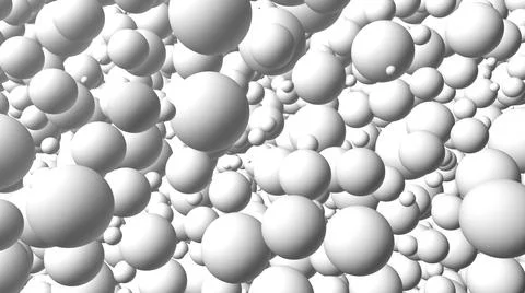 Abstraction with white balls. Light background of white frosted balls.  Stock Illustration