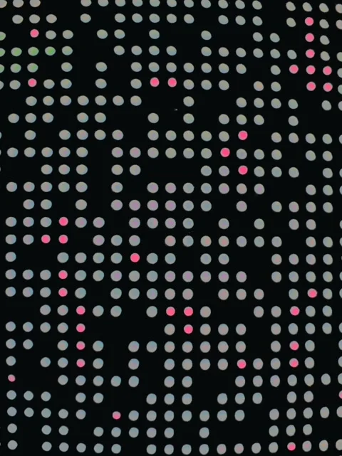 Abstraction white black dots slightly red dots approximation, technology Stock Footage 159886234