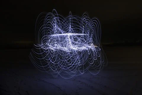 Abstraction with white light on a dark background Foto stock