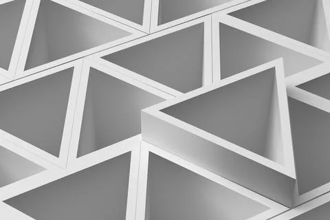 Abstraction of white triangles in the plane Stock Illustration