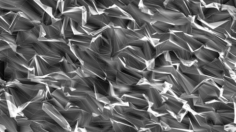 Abstraction with wireframe with fractal elements, 3d render backdrop, computer Stock Footage 98958804