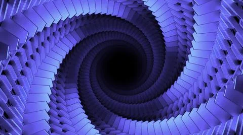 Abstraction.Design.A long swirling corridor that moves fast. Ilustración de archivo