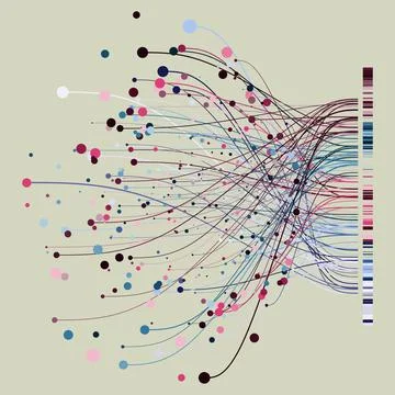 Abstractly arranged colored dots. Vector. 스톡 일러스트
