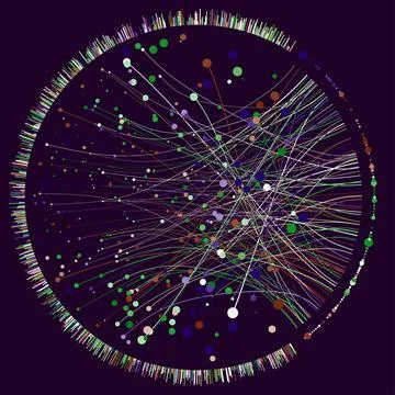 Abstractly arranged dots are connected by lines Stock Illustration