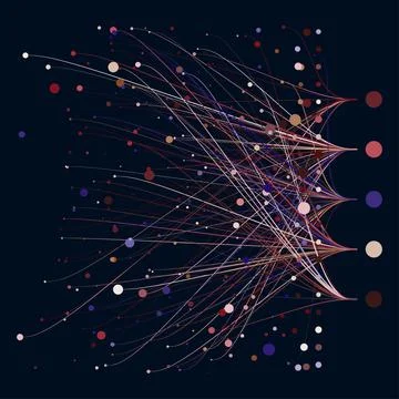 Abstractly arranged dots are connected by lines Stock Illustration