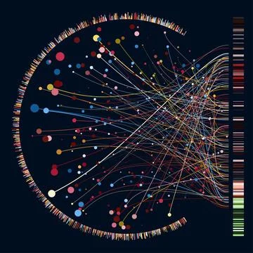 Abstractly arranged dots are connected by lines Stock Illustration