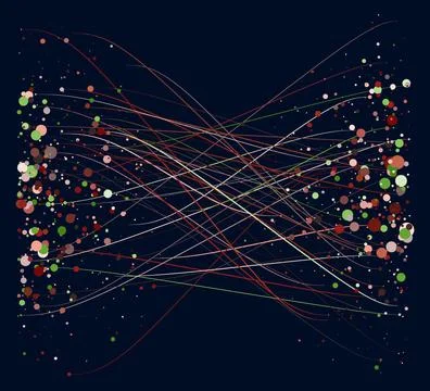 Abstractly arranged dots are connected by lines Stock Illustration