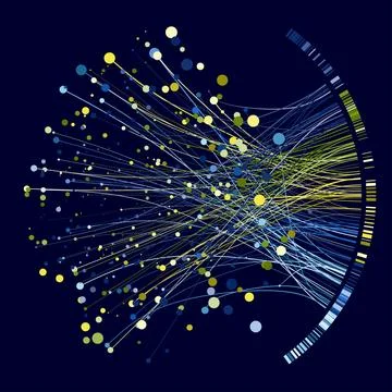 Abstractly arranged dots are connected by lines Stock Illustration