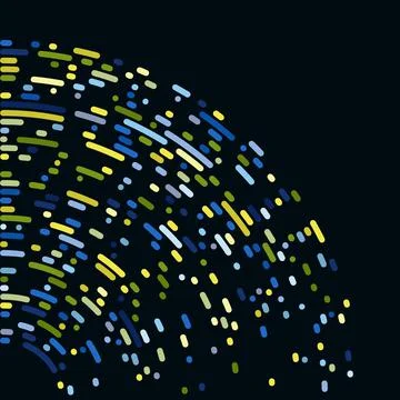 Abstractly arranged dots on black background. 스톡 일러스트