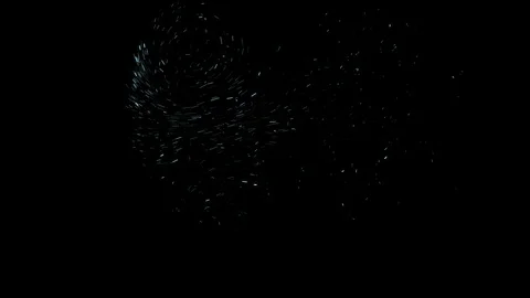 Abstractly vortex flow of neon particles on black background. Animation. Magical Stock Footage 124977184
