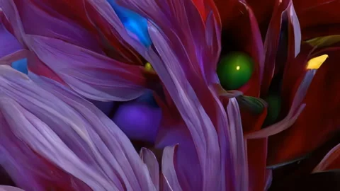 Abstracts flowers. Impressionism digital image manipulation.Cyberart travel into Stock Footage 220067197