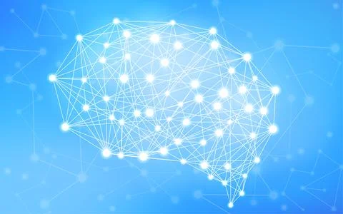 Abstracts, technology images that mimic the brain, network image background Stock Illustration