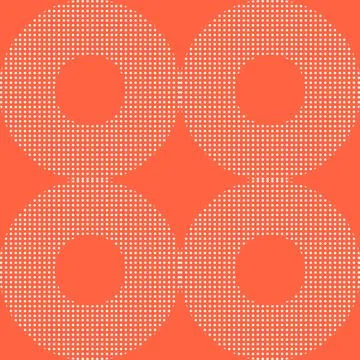 Abstracts textile circles and dots pattern on red background Illustrazione stock