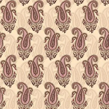 Abstract,Seamless,Color,Full,Paisley,Fabric,Effect,Bunch,Pattern,Background Illustrazione stock