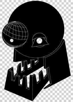 Abstrakt Skull Black Stock Illustration
