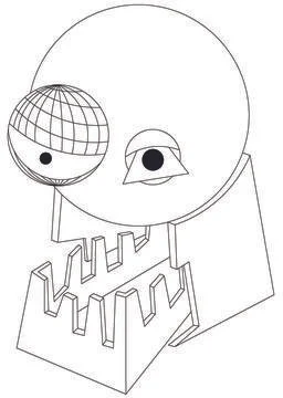 Abstrakt Skull Outline Stock Illustration