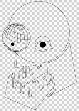 Abstrakt Skull Outline Stock Illustration